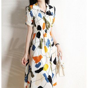 Women's shirt dress summer new style French waist